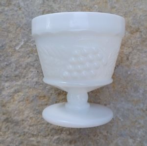 Vintage "stubby" milk glass goblet